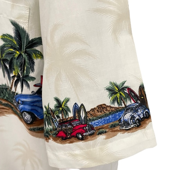 GOHAWAII Hawaii Men's Size XXL Short Sleeve Shirt Vintage Cars Surfboard Beach - Picture 7 of 12